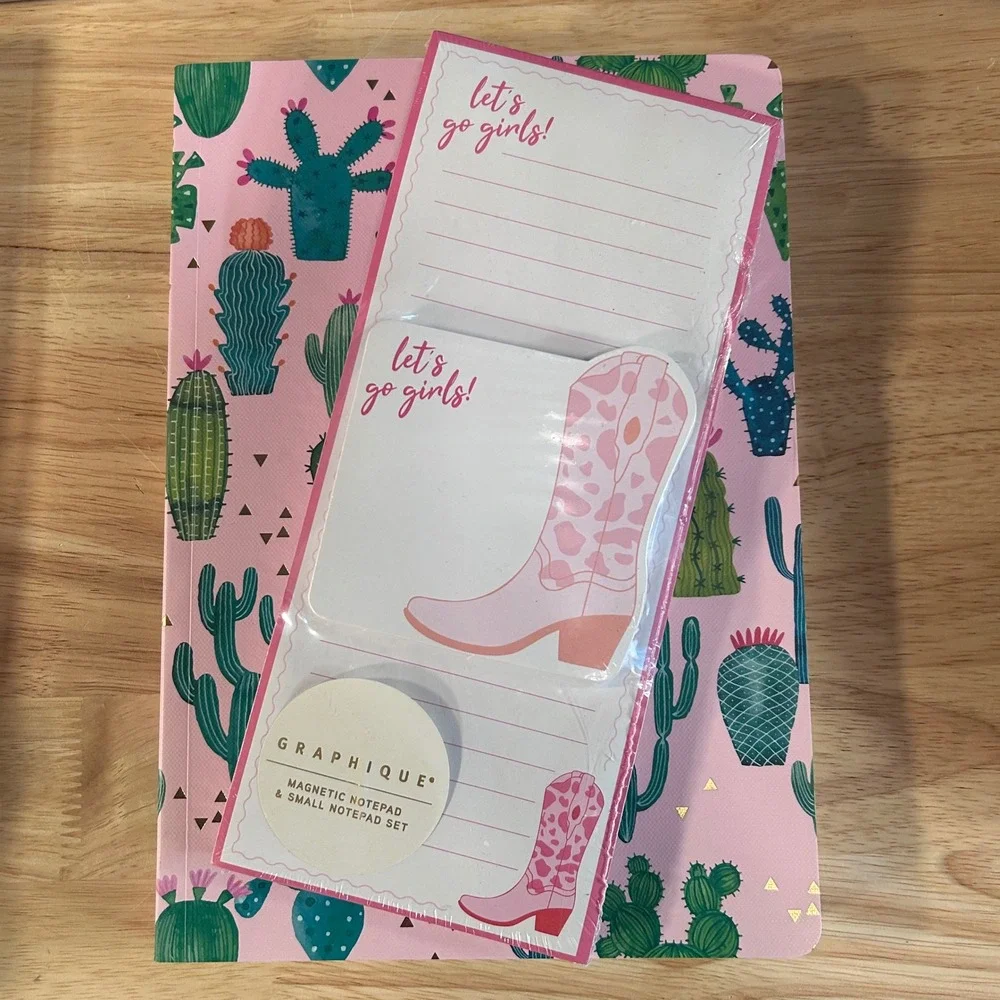 Graphique Magnetic‎ Notepad Small Notepad Set Let's Go Girls Cowgirl Boot New